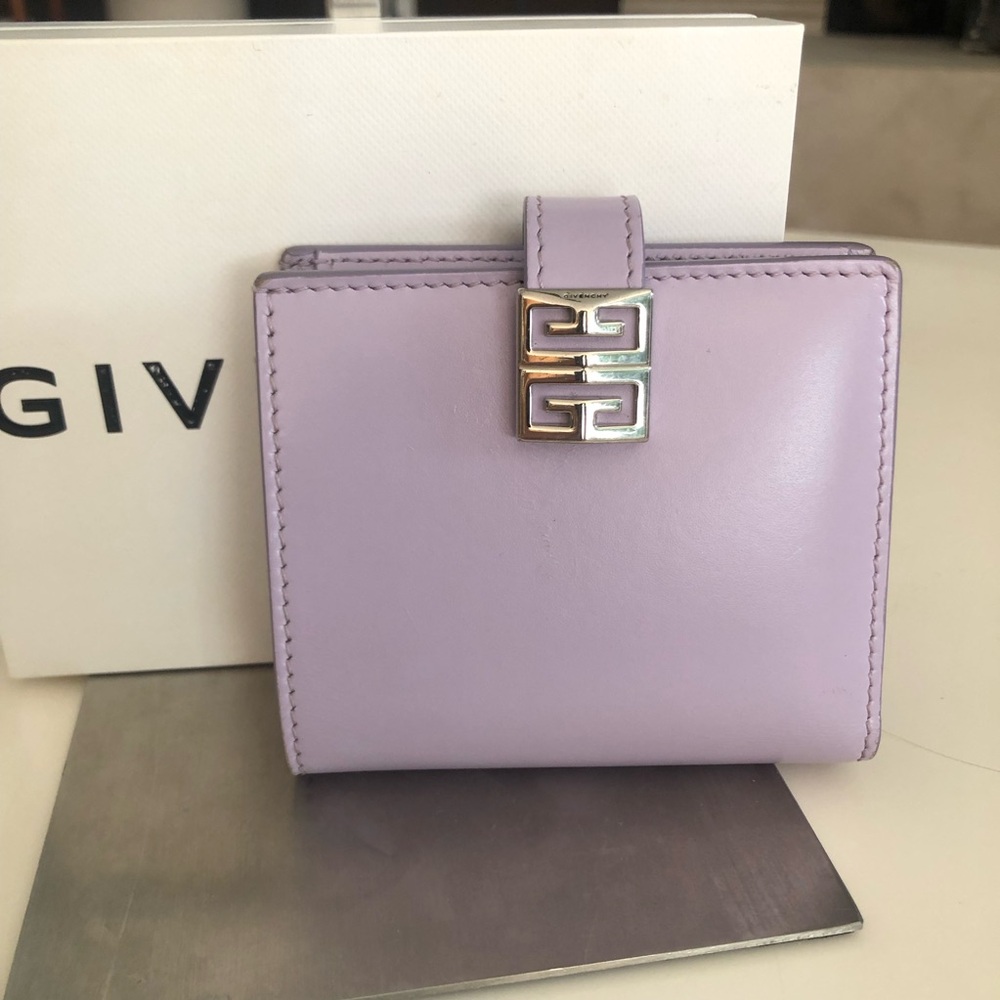 Givenchy 4G Lavender Leather Compact Wallet